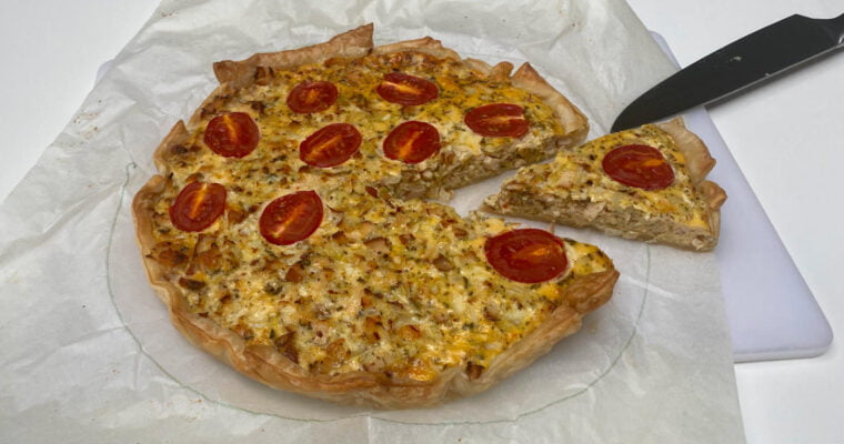 Italiaanse quiche met gerookte kip